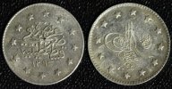 Türkei 1 Kurush (Ag) Abdul Hamid II. -