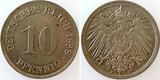 Deutschland  10 Pfennig 1898 J extrem selten i.d. Erhaltung Archiv Franq CH UNC / stgl