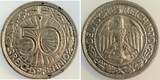 Deutschland 50 Pfennig 50 Reichspfennig 1930 D vz/stgl. minimale Randfehlerchen UNC-