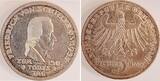 Deutschland 5 Mark 5 Deutsche Mark 1955 F Friedrich SchillerJ 389 fast UNC