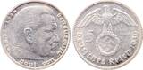 Deutschland  5 Reichsmark Hindenburg 1939G vz EF