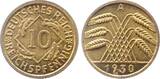 Deutschland 10 Pfennig 10 Reichspfennig 1930 A stgl fein J 317 BU fein