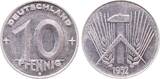 Deutschland  10 Pfennig DDR 1952 E J1507 RS min Fleckchen UNC-