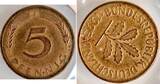 Deutschland  Stempeldrehung 5 Pfennig 1995 F ca. 140° vz EF