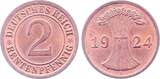 Deutschland  2 Rentenpfennig 1924 A prfr. J 307 CH UNC