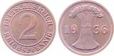 Deutschland  2 Reichspfennig 1936 F J 314 f CH UNC