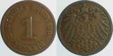 Deutschland  Fehlprägung 1 Pfennig 1908 G Punkt nach der 8 J 010 VF