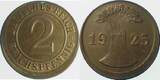 Deutschland  Fehlprägung 2 Pfennig 1925 A dezentriert J 134