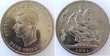 Großbritannien 5 Shillings 1 Crown 5 Shllings GB-1951 Prooflike, fast perfekt, TOP