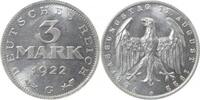 Deutschland 3 Mark 3 Mark 1922 G J 303 prfr / st Erstabschlag EA -