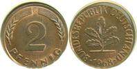 Deutschland 2 Pfennig Fehlprägung 2 Pfennig 1968 G dezentriert 5% J 381 -