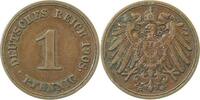 Deutschland 1 Pfennig Variante 1 Pfennig 1908 G Punkt direkt am 8 ss/vz J 010 -