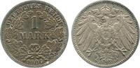 Deutschland 1 Mark 1 Mark 1906 J VZ+ ältere Patina, selten i.d. Erhaltung -
