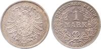 Deutschland 1 Mark 1 Mark 1880 J vorzüglich/stempelglanz, schöne Patina -