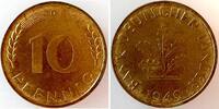 Deutschland 10 Pfennig 10 Pfennig 1949D bfr/stgl, BDL, zaponiert -