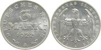 Deutschland 3 Mark 3 Mark 1922 A stempelglanz Erstabschlag TOP -