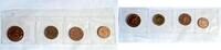 Deutschland 1 - 10 Pfennig 1 Pfennig bis 10 Pfennig 1950F Polierte Platte, 4 Münzen -