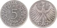 5 DM 1964 Deutschland 5 DM 1964 D vz/st J 387, Erstabschlag, sehr selten vz/st
