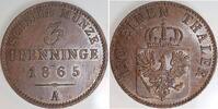 Deutschland 3 Pfennige 3 Pfennige Preussen 1865 A, 1/120 Thaler, Seidenstempelglanz -