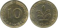 Deutschland 10 Pfennig 10 Pfennig 1967 D J 383 bfr/stgl Eisen Messingplattiert -