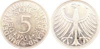 5 DM 1951 Deutschland Fehlprägung 5 DM 1951 G Doppelsenkung bfr/stgl