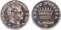 Italien 5 Soldi 5 Soldi 1813 M, Italien Napoleone min.Rf., schöne Patina Napoleone -