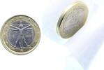 Italien Euro Fehlprägung 1 Euro komplett glatter Rand ohne Riffelung -