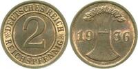 Deutschland 2 Pfennig 2 Reichspfennig 1936 D prfr/stgl J 314 -