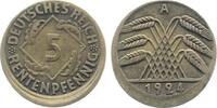 Deutschland 5 pfennig Fehlprägung 5 Pfennig 1924 A dezentriert geprägt 10% J 308 -
