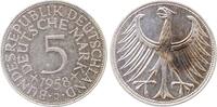 Deutschland 5 DM 5 DM Mark 1958 J leichte Patina vorzüglich/bankfrisch J 387 -