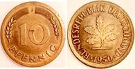 10 Pfennig 1950J Deutschland 10 Pfennig 1950 J zu groß 22,2 mm, sehr breiter Randstab bfr/stgl