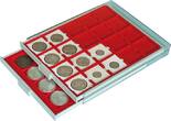 Münzbox STANDARD mit 20 quadratischen Fächern für Münzen/Münzkapseln bis Ø47 mm