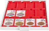 Münzbox STANDARD mit 12 rechteckigen Fächern für REBECK COIN L Münzrähmchen 75x50 mm