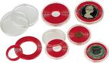 LINDNER Münzbox-Kapsel groß 16 - 51 mm Ø rotes Inlett, 10er-Packung