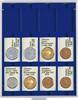 Velourseinlage, dunkelblau, mit 12 rechteckigen Fächern für REBECK COIN L Münzrähmchen 75x50 mm -