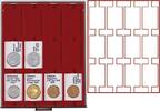 Münzbox RAUCHGLAS mit 12 rechteckigen Fächern für REBECK COIN L Münzrähmchen 75x50 mm -