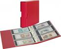 PUBLICA M COLOR Banknotenalbum mit 10 beidseitig bestückbaren Folienblättern in zwei Ausführungen-Berry (rot) - mit passender Sc -