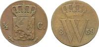 NIEDERLANDE Ku.-1/2 Cent Wilhelm III., 1849-1890. -