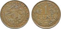 NIEDERLANDE 1 Cent Wilhelmina, 1890-1948. -