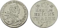 BRANDENBURG-PREUSSEN 1/12 Taler 1753, C-Kleve. Friedrich II., der Große, 1740-1786. EF.