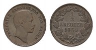 BADEN Ku.-1/2 Kreuzer Friedrich I., 1852-1856-1907. -