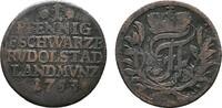 SCHWARZBURG Ku.-Pfennig Johann Friedrich, 1744-1767. -