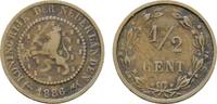 NIEDERLANDE 1/2 Cent Wilhelm III., 1849-1890. -