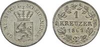 HESSEN Kreuzer 1861. Ludwig III., 1848-1877. Stempelglanz. 29.11 US$  +  11.64 US$ shipping