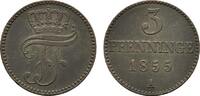 MECKLENBURG 3 Pfennig (Dreiling) 1855, A. Friedrich Franz II., 1842-1883... 9.31 US$  +  11.64 US$ shipping