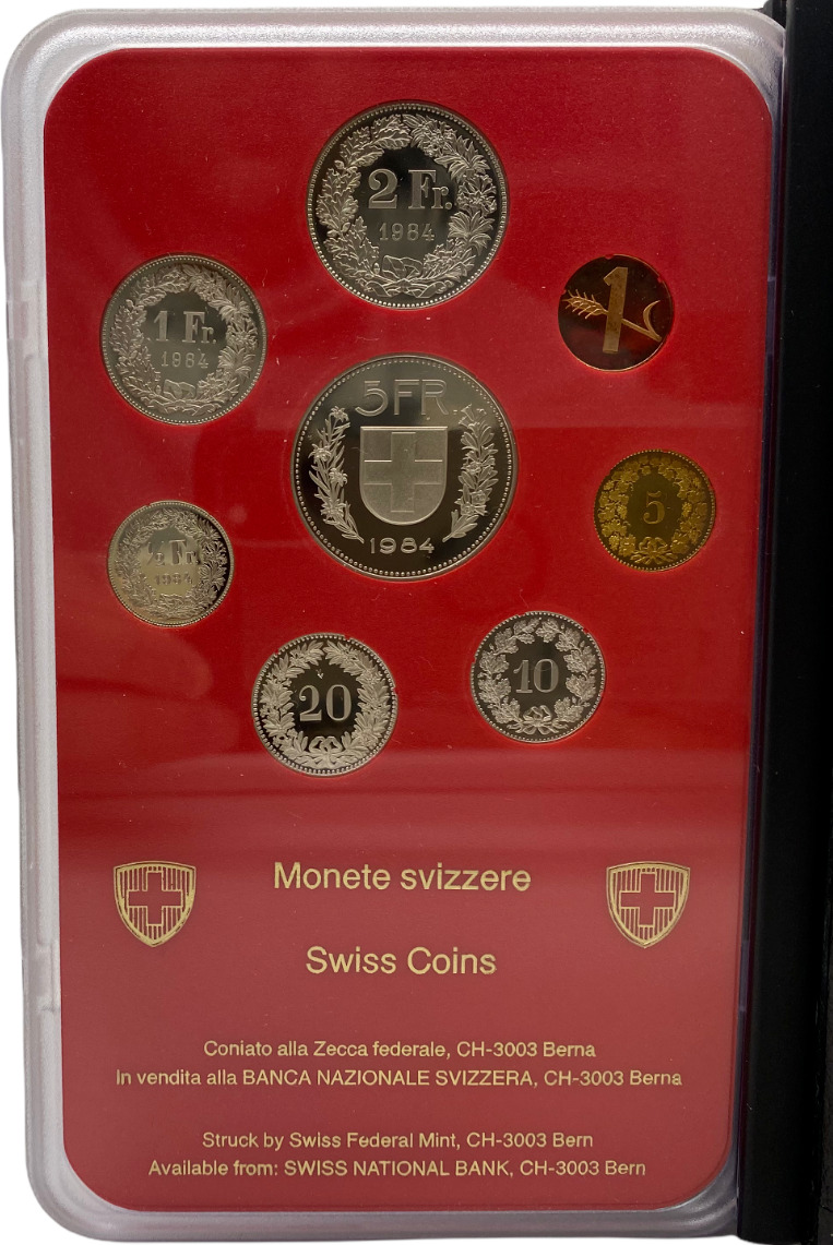 Schweiz 8.86 Francs 1984 Switzerland Coin Set Proof MA Shops