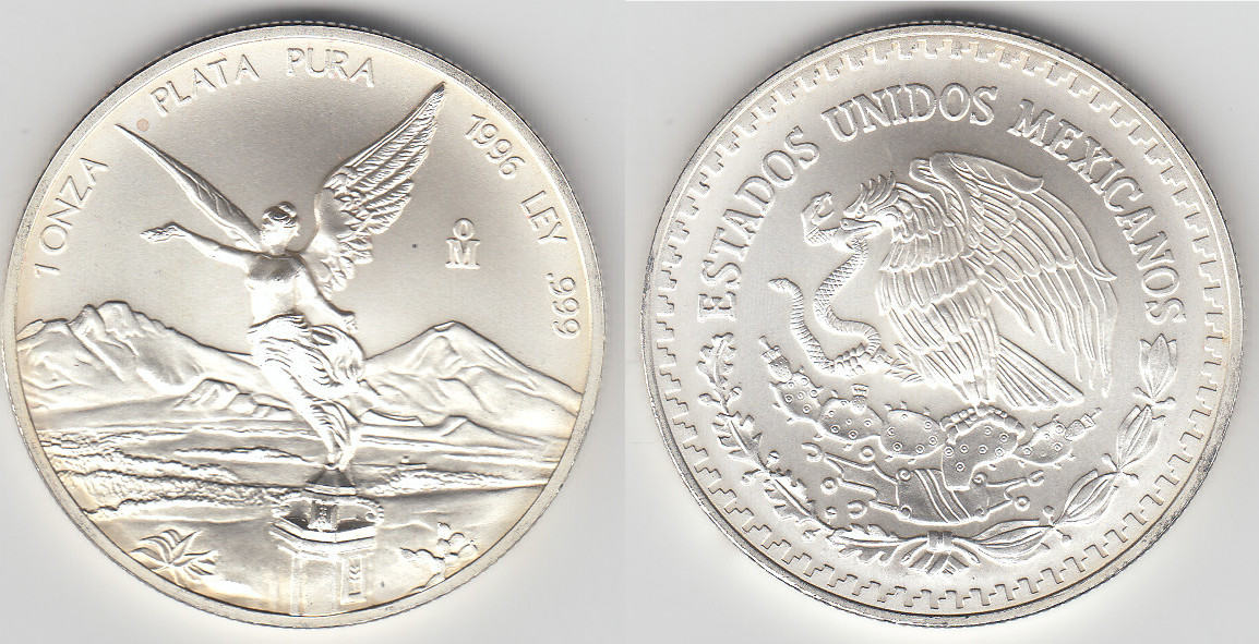 Mexiko 1 Unze 1996 Mexico, 1 ounce fine silver, libertad BU
