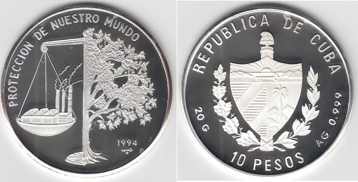 Kuba 5 Pesos 1994 Cuba Silver Commemorative Coin Quot Protect Our World Quot Like Scan Only In Capsule Proof Am Rand Etwas Oxidiert Ma Shops