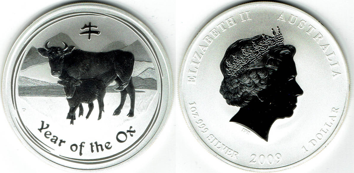 Australien 1 Dollar australia, 1 ounce fine silver 2009, lunar