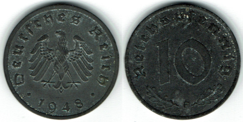 Alliierte Besetzung Allierte Besatzung, 10 Pfennig 1948 F! AU | MA-Shops